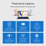ASUS Vivobook 15 X1504VA-BQ4263W Intel Core 5 120U Laptop 39,6 cm (15.6") Full HD 16 GB DDR5-SDRAM 512 GB SSD Wi-Fi 6 (802.11ax) Windows 11 Home Blauw AZERTY Belgisch