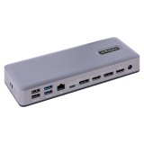StarTech.com USB-C Docking Station, Multi Monitor USB-C Dock, HDMI/DP/DP Alt-mode, 3x 4K30 / 2x 4K60, 7-Port USB Hub, 60W Power Delivery, GbE, 3.5mm Audio, Works With Chromebook Certified