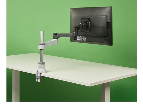 R-Go Tools Monitorarm R-Go Zepher, verstelbare enkele monitorarm, 100% circulair, tot 8 kg draagvermogen, zwart