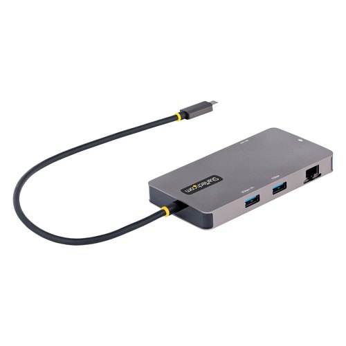 StarTech.com USB C Multiport Adapter, Dual HDMI Video, 4K 60Hz, 2 Port 5Gbps USB-A Hub, 100W Power Delivery Pass-Through, GbE, SD/MicroSD, 30cm Kabel, Travel Dock, Laptop Docking Station