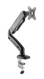 Manhattan Bureaubeugel voor TV’s en monitoren (Volledig Verstelbaar met veer), voor schermen 13"–27", met tafelklem of bladdoorvoer, VESA-compatibiliteit: 75x75 en 100x100 mm (controleer de afmetingen van de vier montagegaten aan de achterzijde), max. 9 kg, zwart
