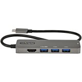 StarTech.com USB C Multiport Adapter - USB-C naar HDMI 2.0b 4K 60Hz (HDR10), 100W Power Delivery Pass-Through, 4-Port USB 3.0 Hub - USB Type-C Mini Dock - 30cm Vaste Kabel