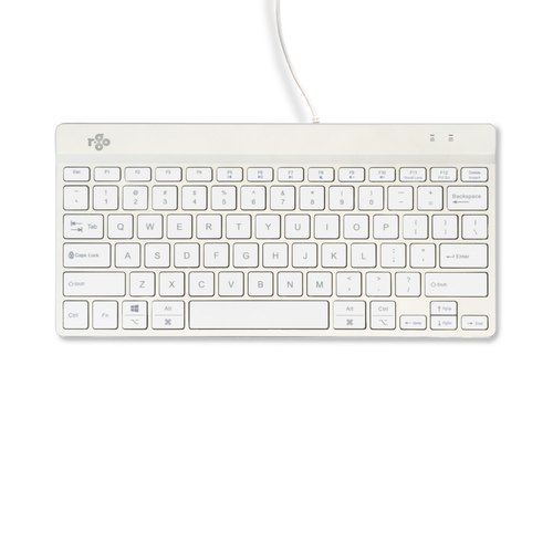 R-Go Tools Ergonomisch toetsenbord R-Go Compact Break, compact toetsenbord met pauzesoftware, QWERTY (US), bedraad, wit