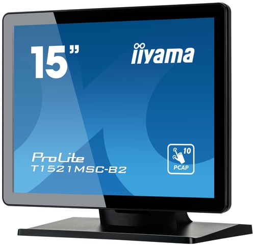 iiyama ProLite T1521MSC-B2 computer monitor 38,1 cm (15") 1024 x 768 Pixels XGA LED Touchscreen Tafelblad Zwart