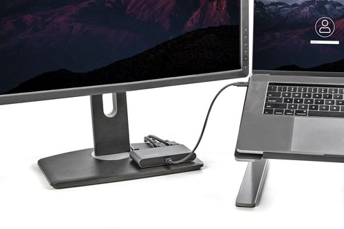 StarTech.com Dual-Monitor Thunderbolt Mini Dock, 4K 60Hz DisplayPort, Driverloze Hub voor Windows & Mac, Gigabit Ethernet, 1x USB-A (USB 5Gbps), 28cm Kabel