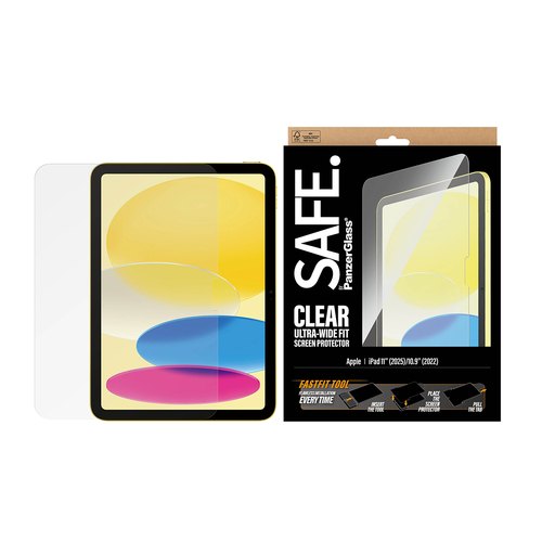 PanzerGlass SAFE. by ® Screen Protector iPad 11" (2025) | 10.9" (2022) | Ultra-Wide Fit w. FASTFIT TOOL Doorzichtige schermbeschermer Apple 1 stuk(s)