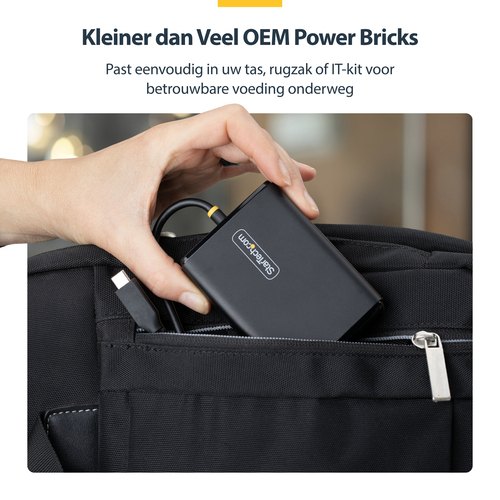 StarTech.com 100W USB-C Laptop Oplader met 1,5m Geïntegreerde USB-C Kabel, Power Adapter Brick voor Dell, XPS, HP ProBook, MacBook Pro, Microsoft Surface Pro