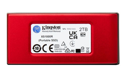 Kingston Technology 2TB XS1000 Red External USB 3.2 Gen 2 Draagbare Solid State Drive