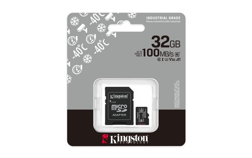 Kingston Technology 32GB microSDHC Industrial C10 A1 pSLC-kaart + SD-adapter