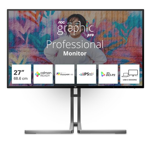 AOC U3 U27U3CV computer monitor 68,6 cm (27") 3840 x 2160 Pixels 4K Ultra HD LCD Zwart