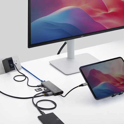 StarTech.com USB-C naar HDMI Multiport Adapter, 140W PD Charging, 4K60Hz, 3 Port USB 10Gbps Hub, SD Kaartslot, 2.5GbE, Mini Dock voor MacBook / Dell / / HP