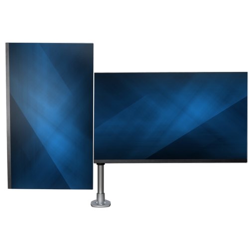 StarTech.com Dual Monitor Arm, Premium Scharnierende Bureau Monitor Beugel voor VESA Schermen tot 30" (10kg), Monitorsteun met Verstelbare Hoogte, Draaien/Kantelen/Zwenken, Klem/Doorvoertule, Zilver