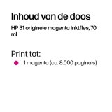 HP 31 originele magenta inktfles, 70 ml