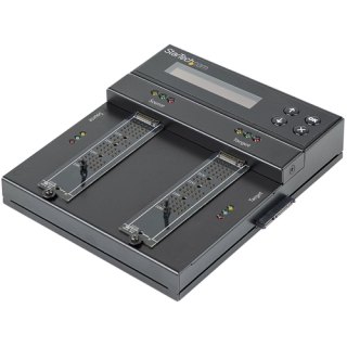 StarTech.com Standalone Dual Bay M.2 SATA/NVMe Duplicator/Wisser, HDD/SSD Cloner voor M.2 PCIe AHCI/NVMe/SATA, NIST 800-88 & DoD 5220.22-M Secure Erase, 2.5/3.5in Schijven, Hard Drive Sanitizer
