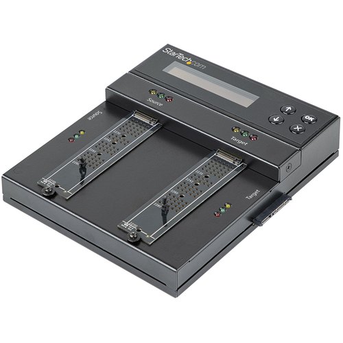 StarTech.com Standalone Dual Bay M.2 SATA/NVMe Duplicator/Wisser, HDD/SSD Cloner voor M.2 PCIe AHCI/NVMe/SATA, NIST 800-88 & DoD 5220.22-M Secure Erase, 2.5/3.5in Schijven, Hard Drive Sanitizer
