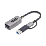 StarTech.com 2.5GbE USB-C naar Ethernet Adapter met USB-A Converter, NBASE-T NIC, USB 3.0 Type-C 2.5/1G Multi Speed Netwerk, Thunderbolt Compatibel, Windows & Mac