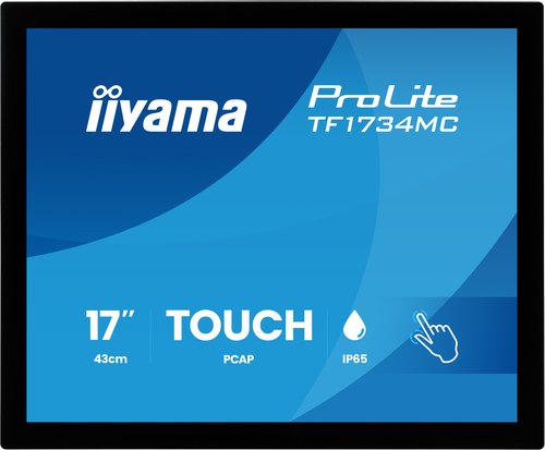 iiyama ProLite TF1734MC-B8X computer monitor 43,2 cm (17") 1280 x 1024 Pixels SXGA LCD Touchscreen Tafel Zwart