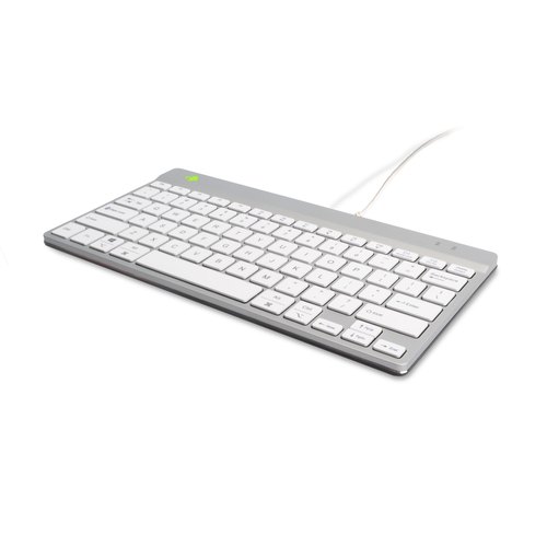 R-Go Tools Ergonomisch toetsenbord R-Go Compact Break, compact toetsenbord met pauzesoftware, QWERTY (US), bedraad, wit