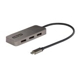StarTech.com 3-Port USB-C Multi-Monitor Adapter, USB Type-C naar 3x DisplayPort 1.4 MST Hub, Triple 4K 60Hz DP Laptop Display Extender / Splitter, HDR, Extra-Lange Vaste Kabel - Enkel Windows