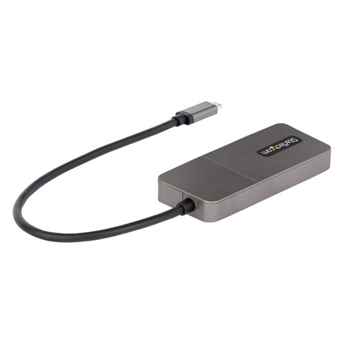 StarTech.com 3-Port USB-C Multi-Monitor Adapter, USB Type-C naar 3x DisplayPort 1.4 MST Hub, Triple 4K 60Hz DP Laptop Display Extender / Splitter, HDR, Extra-Lange Vaste Kabel - Enkel Windows