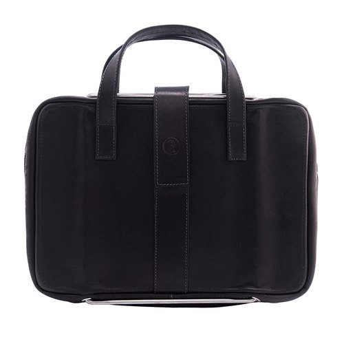 R-Go Tools Laptoptas R-Go Viva, full-grain leer, ergonomisch met geïntegreerde laptopstandaard, sociaal product, voor 15,6 inch, zwart