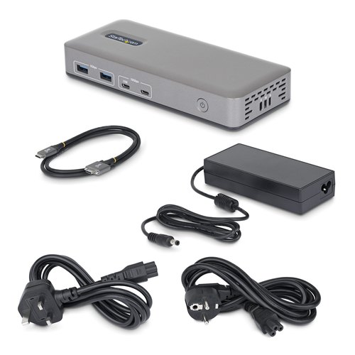 StarTech.com Dual-Monitor USB-C Docking Station, HDMI, 4K 60Hz, 100W Laptop Charging, 1GbE, Driverless, Multi-Monitor Dock voor Windows
