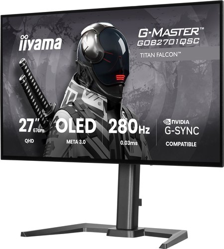 iiyama G-MASTER GOB2701QSC-B1 computer monitor 68,6 cm (27") 2560 x 1440 Pixels 2K Ultra HD OLED Zwart