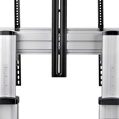 StarTech.com Verrijdbare TV Standaard op Wielen voor 60-100inch Flat Screens tot 100kg, In Hoogte Verstelbaar via Krukas, Mobiele Televisie Standaard/Trolley
