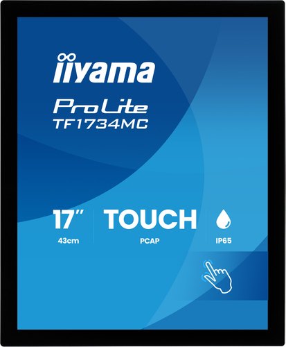 iiyama ProLite TF1734MC-B8X computer monitor 43,2 cm (17") 1280 x 1024 Pixels SXGA LCD Touchscreen Tafel Zwart
