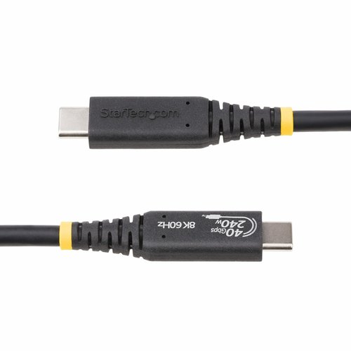 StarTech.com 50cm USB4 Kabel, USB-IF Gecertificeerde USB Type-C Kabel, 40Gbps, 240W Power Delivery PD 3.1 EPR, 8K 60Hz, USB-C Data/Laad Kabel, Compatibel met Thunderbolt/USB 3.2 Poorten