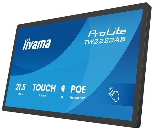 iiyama TW2223AS-B3P beeldkrant Interactief flatscreen 54,6 cm (21.5") Wifi 450 cd/m² Full HD Zwart Touchscreen Type processor Android 24/7