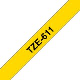 Brother TZE-611 labelprinter-tape Zwart op geel