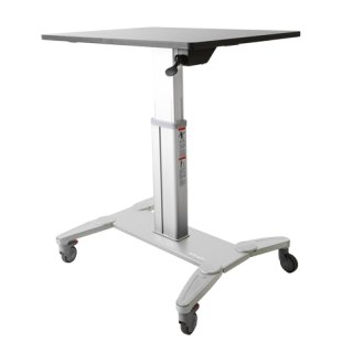 StarTech.com Mobiel Bureau - Ergonomisch Zit-Sta Computermeubel op Wielen - One Touch verstelbare Mobiele Werkplek - Bureautafel op Wielen voor Computer/Laptop - ideaal voor Onderwijs
