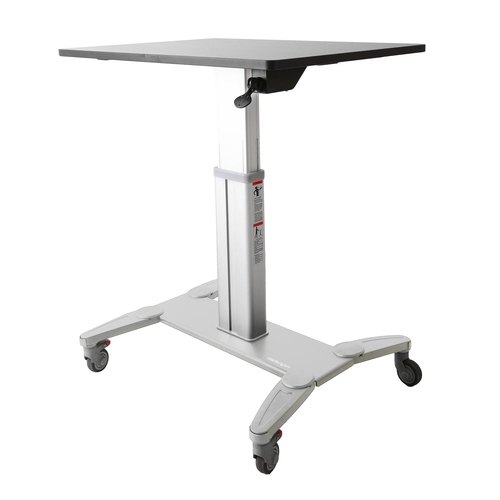 StarTech.com Mobiel Bureau - Ergonomisch Zit-Sta Computermeubel op Wielen - One Touch verstelbare Mobiele Werkplek - Bureautafel op Wielen voor Computer/Laptop - ideaal voor Onderwijs