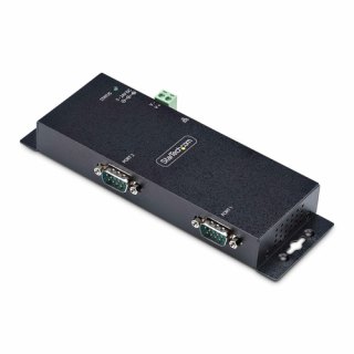 StarTech.com 2-Port Serieel naar Ethernet Adapter, IP Serial Device Server voor Remote RS232 Apparatuur, Muur/DIN Rail Monteerbaar, Metalen Behuizing, RJ45 LAN naar DB9 Converter