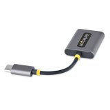 StarTech.com USB-C Headphone Splitter, USB Type C Dual Headset Adapter met Mic Input, USB C naar 3.5mm Audio Adapter/Earphone Dongle, USB C naar Audio Jack/Aux Output, 24-bit DAC