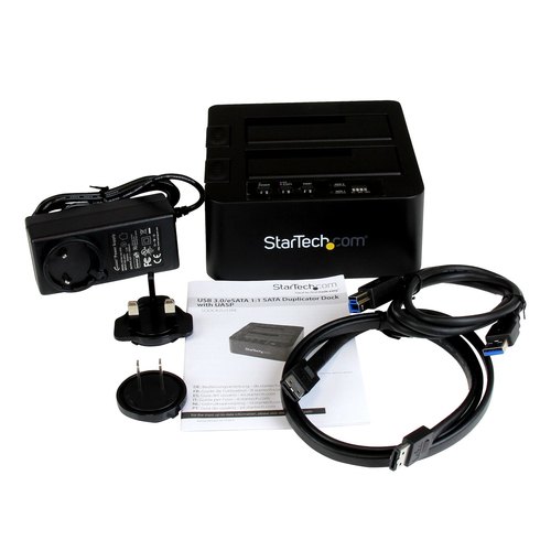 StarTech.com Dual Bay Hard Drive Cloner, Standalone USB 3.2 Gen 1 (5 Gbps) / eSATA naar 2.5/3.5" SATA III HDD/SSD Kloner/Copier, Harde Schijf Duplicator Dock, Hard Disk Copy