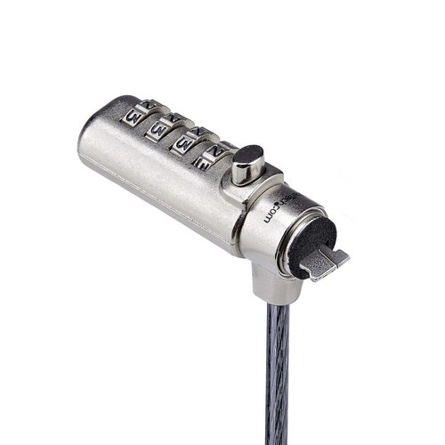 StarTech.com Dun K-Slot Compatibel Laptop Kabelslot, 1,5m Laptop Beveiligingskabel, Anti-Diefstal Slot voor Laptop/Notebook, Snijbestendige Kabel, 4-Cijferslot