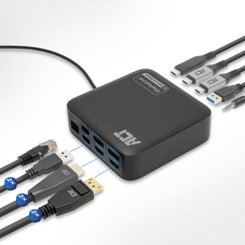 ACT Universeel USB-C Dockingstation 4K, voor 2 HDMI/DisplayPort monitoren, DisplayLink, compact model