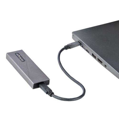 StarTech.com USB-C 10Gbps naar M.2 NVMe or M.2 SATA SSD Behuizing, Gereedschaploze Externe M.2 PCIe/SATA NGFF SSD Aluminum Case, USB Type-C&A Host Kabels, Ondersteunt 2230/2242/2260/2280