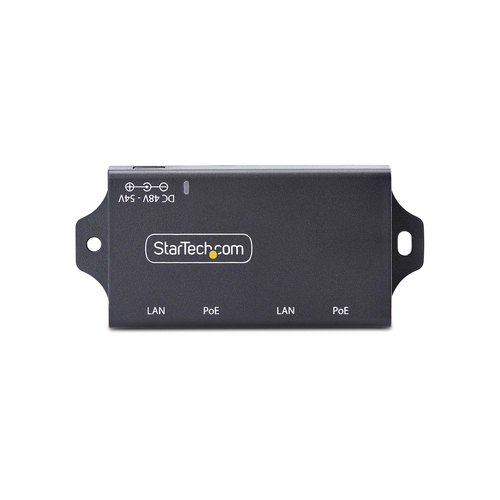StarTech.com 2-Port Gigabit Midspan PoE+ Injector, 10/100/1000Mbps, PoE+ (802.3af/at), 30W, 1Gbps Ethernet, Wandmonteerbaar, Onbeheerde Inline Power Over Ethernet