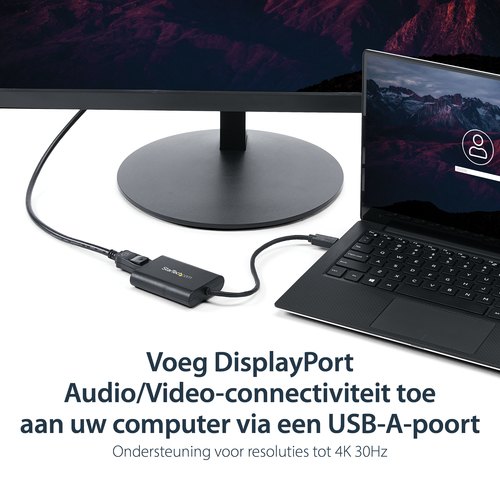 StarTech.com USB 3.0 naar DisplayPort Adapter, 4K 30Hz, USB-A naar Single DP Monitor, Externe Video & Graphische Kaart, USB Video Adapter Converter, Enkel Windows