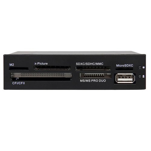 StarTech.com Interne USB 2.0 multimedia kaartlezer 3,5" 22-in-1 Front Panel card reader 22-in-1 - zwart