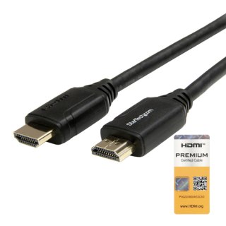 StarTech.com 2 m Premium Gecertificeerde HDMI 2.0 Kabel met Ethernet, Duurzame High Speed UHD 4K 60Hz HDR, Robuuste M/M Kabel met Aramidevezel, TPE, Ultra HD Monitors, TVs & Displays, Zwart