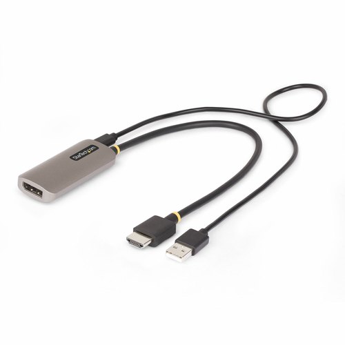 StarTech.com 30cm HDMI naar DisplayPort Adapter Kabel, 8K 60Hz, Actieve HDMI 2.1 naar DP 1.4 Video Converter, HDCP 1.4/2.1/2.2/2.3, DSC 1.2a, USB Bus Powered met Meegeleverde Kabel