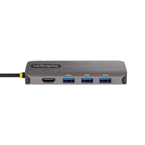 StarTech.com USB C Multiport Adapter, 4K 60Hz HDMI Video Adapter, 3 Port 5Gbps USB-A 3.2 Hub, 100W Power Delivery Pass-Through, GbE, 30cm Kabel, USB Type-C Ethernet Adapter, Travel Dock, Laptop Docking Station