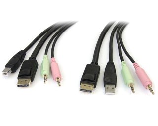 StarTech.com 1,80m 4-in-1 USB DisplayPort KVM-switch Kabel met Audio en Microfoon
