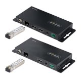 StarTech.com 4K HDMI over Fiber Extender Kit, 4K 60Hz tot 1km (Single Mode) of 300m (Multimode) LC Fiber Optic, HDR, HDCP, 3.5mm Audio/RS232/IR Extender, Transmitter & Receiver Kit, HDMI Rx/Tx