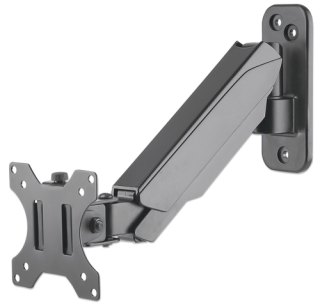 Manhattan Wandbeugel voor TV’s en monitoren (veerarm met 2 draaipunten), voor schermen 17–32", VESA-compatibiliteit: 75x75 en 100x100 mm (controleer de afmetingen van de vier montagegaten aan de achterzijde), max 8 kg, zwart