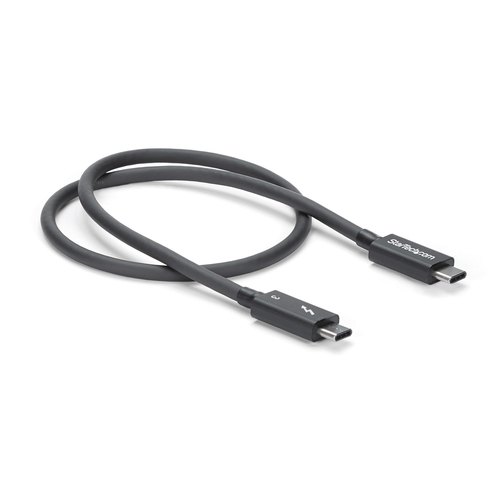 StarTech.com 50cm Thunderbolt 3 Kabel, 40Gbps, 100W PD, 4K/5K, Thunderbolt Gecertificeerd, Thunderbolt 4/USB 3.2/DisplayPort Compatibel, Zwart